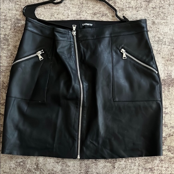 Express Black Leather Skirt - Picture 1 of 3